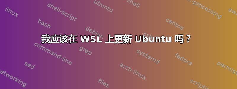 我应该在 WSL 上更新 Ubuntu 吗？