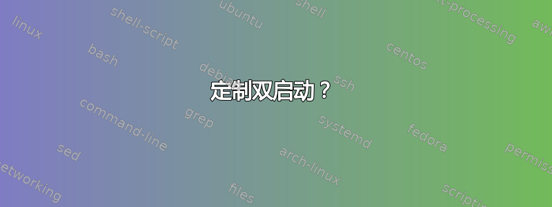 定制双启动？