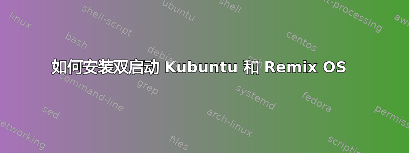 如何安装双启动 Kubuntu 和 Remix OS 