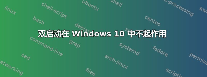 双启动在 Windows 10 中不起作用