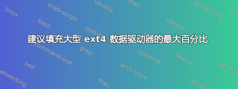 建议填充大型 ext4 数据驱动器的最大百分比