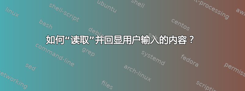 如何“读取”并回显用户输入的内容？