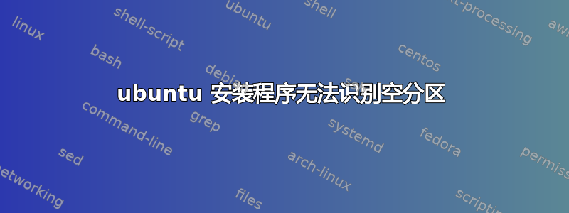 ubuntu 安装程序无法识别空分区