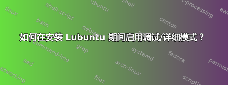 如何在安装 Lubuntu 期间启用调试/详细模式？