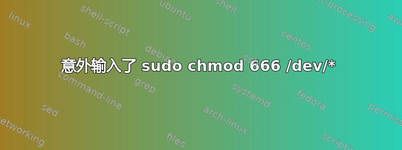 意外输入了 sudo chmod 666 /dev/*