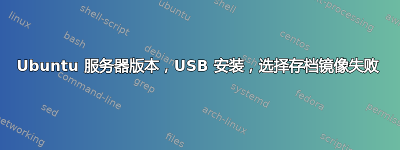 Ubuntu 服务器版本，USB 安装，选择存档镜像失败