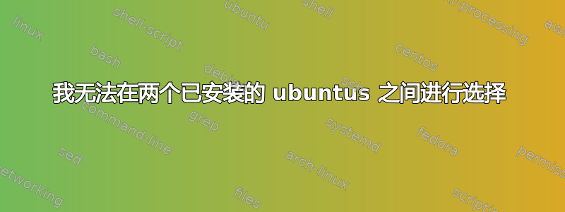 我无法在两个已安装的 ubuntus 之间进行选择