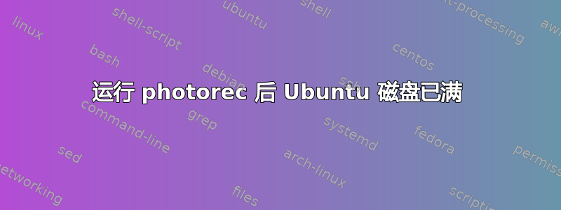 运行 photorec 后 Ubuntu 磁盘已满