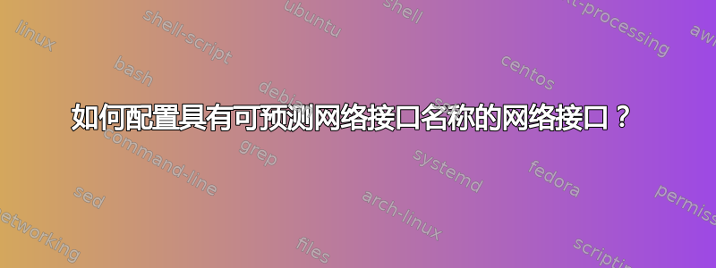 如何配置具有可预测网络接口名称的网络接口？