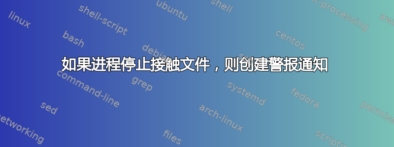 如果进程停止接触文件，则创建警报通知