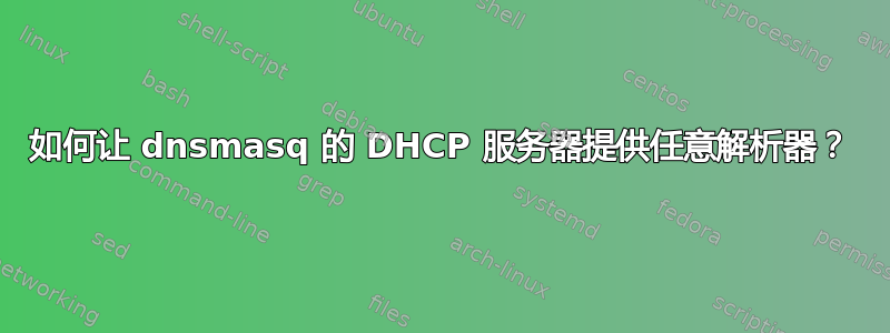 如何让 dnsmasq 的 DHCP 服务器提供任意解析器？