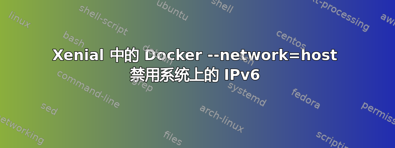 Xenial 中的 Docker --network=host 禁用系统上的 IPv6