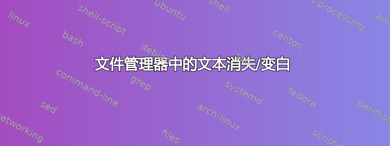 文件管理器中的文本消失/变白