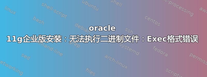 oracle 11g企业版安装：无法执行二进制文件：Exec格式错误