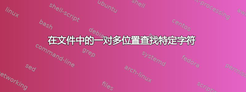 在文件中的一对多位置查找特定字符