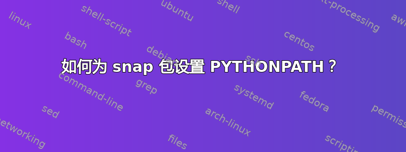 如何为 snap 包设置 PYTHONPATH？