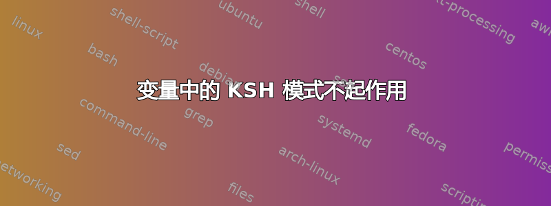 变量中的 KSH 模式不起作用