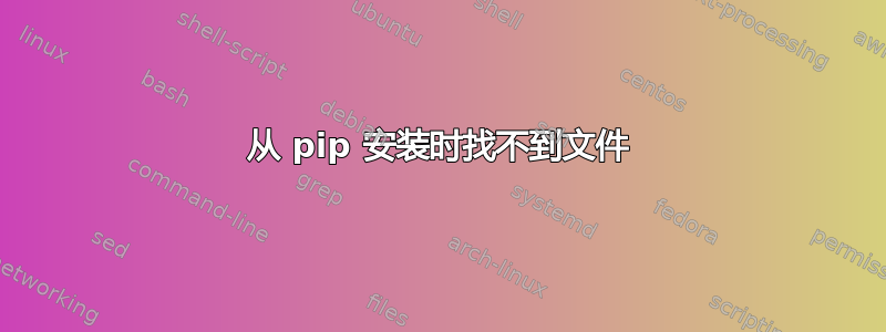 从 pip 安装时找不到文件