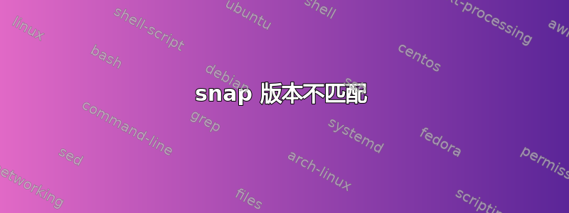 snap 版本不匹配