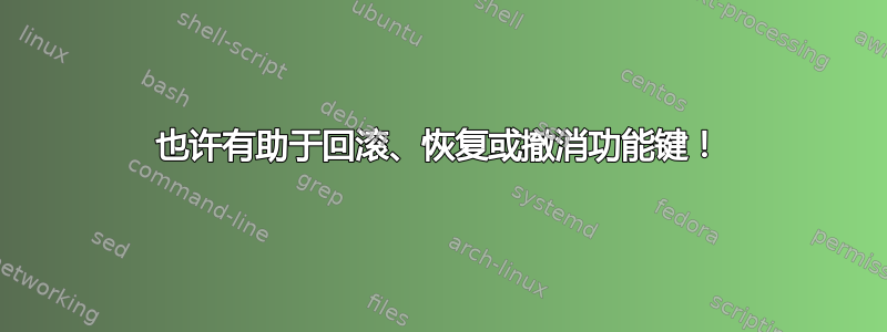 也许有助于回滚、恢复或撤消功能键！