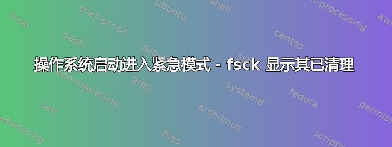 操作系统启动进入紧急模式 - fsck 显示其已清理